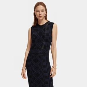 NEW Scotch and Soda Fringe Hem Knit Maxi Dress - WITH TAGS Size M